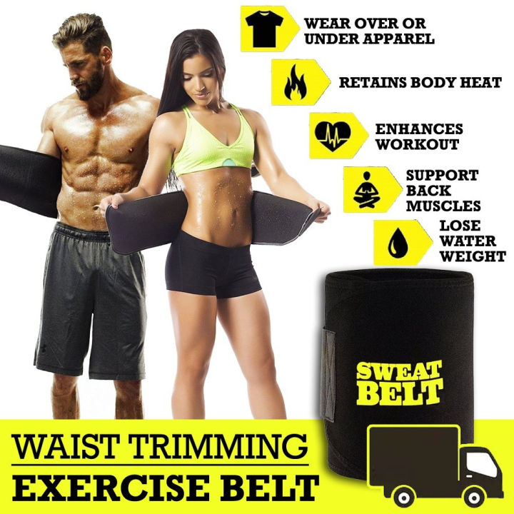 Men's and women's premium sweet sweat fitness belts that burn fat and slim the stomach