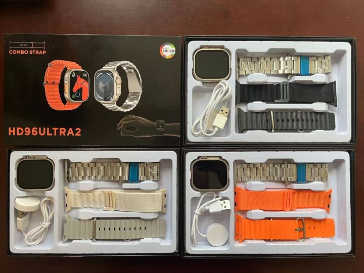 HD 96 Ultra 2 - Smart Watch with 3 Straps - HD Amoled Display - Active Calling - New Style - Smart Watch -
