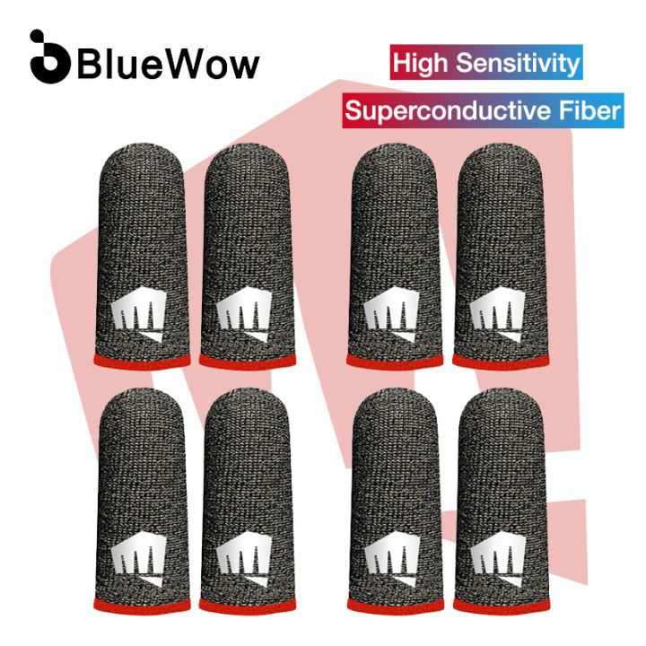 [Untra-thin] BlueWow S39 (1/2/4Pair) 21-PIN Finger Sleeve Gaming Superconducting Carbon Fiber for PUBG Mobile Games Contact Screen，Ultra-thin and Durable Finger Gloves for Gaming