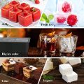 Ice Cube Trays Large Size Silicone Square Ice Cube Molds in white. 
