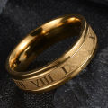 Wide Roman Numeral Men Ring Stainless Steel Simple Smooth Finger Ring Fashion Jewelry. 