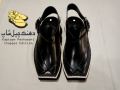 Kaptan Chappal Pure Hand Made Leather Peshawari Black Taki Daar Design. 