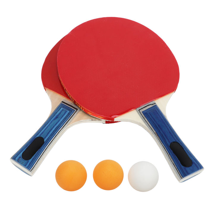 Table Tennis Racket Horizontal Anti Corrosion Table Tennis Paddle Set Poplar Wood Rubber Robust Good Sweat Absorption for Game