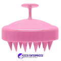 Hair Scalp Massager Shampoo Brush Soft Silicon Bristles Pink Color. 