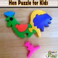 Fish,Hen,Rabbit,Elephant Puzzle for kids (Plastic material). 