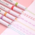 Creative Line Shaped Highlighters 6 Pens Set For Kids Drawing. 
