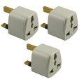 Pack of 3 UK 3 Pin Travel Universal Plug Socket Adapter. 