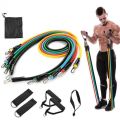 Fitness Home Gym 5 Rubber Tubes Fitness Strength Training Power Resistance Bands JT-003, Chest Flexor / Muscle Pulling Exerciser / Muscle Workout Stretcher Home Fitness Equipment for Men & Women. 