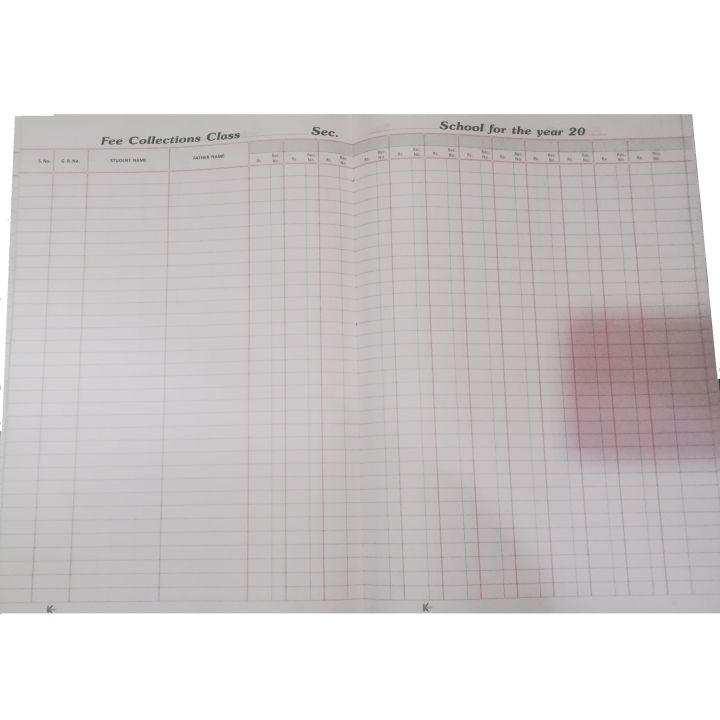 Fees Collection Register Big Size For Schools Colleges and Universities Record Fees Receipts from Students Easily