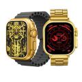 Original S9 Ultra Max Gold Addition Smart Watch (24K Gold) Series 8 Bluetooth Calling HD Display 2.0 Inch Big Size 49mm Wireless Charging & Fitness Sports Mode. 