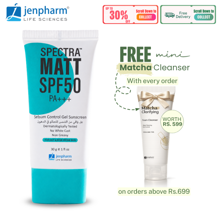 Jenpharm Spectramatt SPF 50 Sebum Control Gel Sunscreen 30gm | For Men & Women