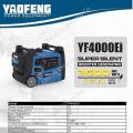 YAOFENG Sound Proof Inverter Generator 3.5 kW (4 kVA) YF4000Ei - Self Start with Battery n Wheels - Silent Canopy enclosed. 