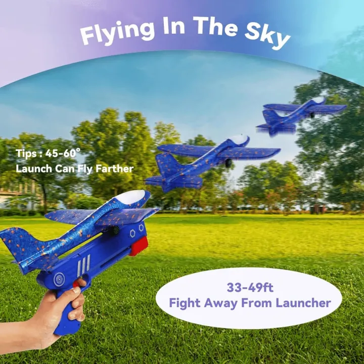 Airplane Launcher Toy – Bubble Catapult Plane with Two Flight Modes ...