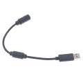 Wired controller USB breakaway adapter cable cord for xbox 360 Gray 23cm. 