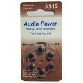 Audio Power Hearing Aid Battery / Heavy Duty Hearing Aids Batteries Size # A312. 