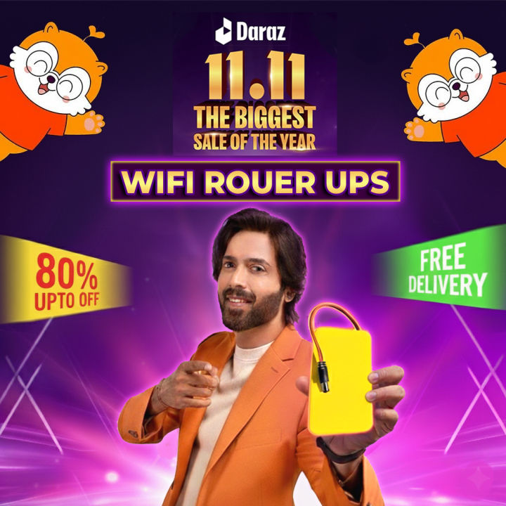 WiFi Router UPS Power Bank 12 Volts 1A 1.5A 3 to 4 Hours Backup Tp Link Tenda PTCL Fiber Huawie 12v Router with Adapter - WiFi Router UPS Power Bank 12 Volts