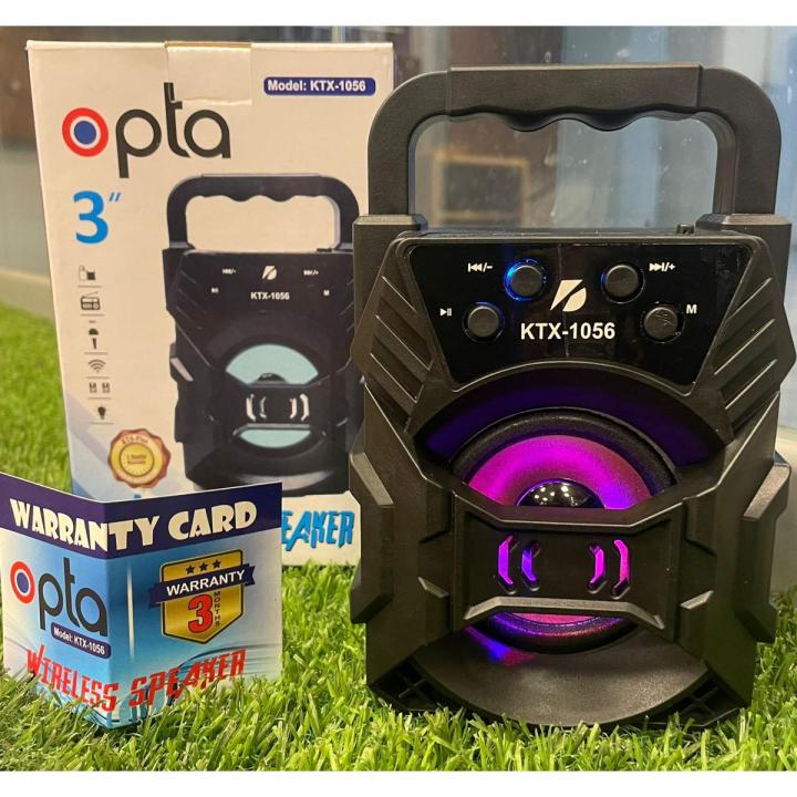 New Launched KTS 1056 Bluetooth Wireless Speaker / Support USB - SD Card - 3 Inches Device / Mini and Loud Speaker With LED Disco  Light Booster Volume