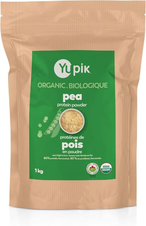 Yupik Organic Fermented Pea Protein Powder 80% Superfood, Non-GMO, Vegan, Gluten-Free, 1kg