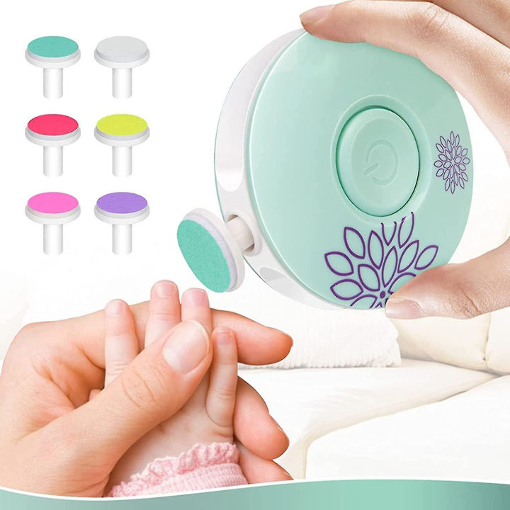 6 in 1 Baby Nail Trimmer | Portable Electric Baby Manicure | Pedicure Nail Clippers | Infant Newborn Baby Nail Cutter | Electric Baby Nail Trimmer