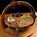 kd/4 Portions Handy Crafted Foldable Dry Fruit Basket /Wooden Dried Fruit Basket - Handmade Wood Carving Fruit Plate, Wooden Fruit Bowl | 4 Partitions Foldable Fruit Basket, Wooden Fruit Basket with Handle, Wooden Snack Box Container for Candy Fruit Nuts. 