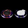 TE New Wireless Charging Dock Charger Crystal Round Charging Pad With Receiver. 