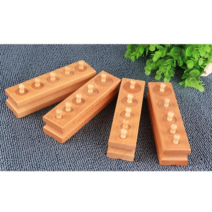 Cylinder Blocks, small and wooden, Montessori Sensorial material
