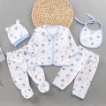 Newborn Baby Dress - 5PCs Newborn Baby Baba Clothes | Zero Size Starter Gift Set | 0-4 Month Kids Dress Up Set | New Born Baby Clothing Suit - SOFT CROWN DRESS. 
