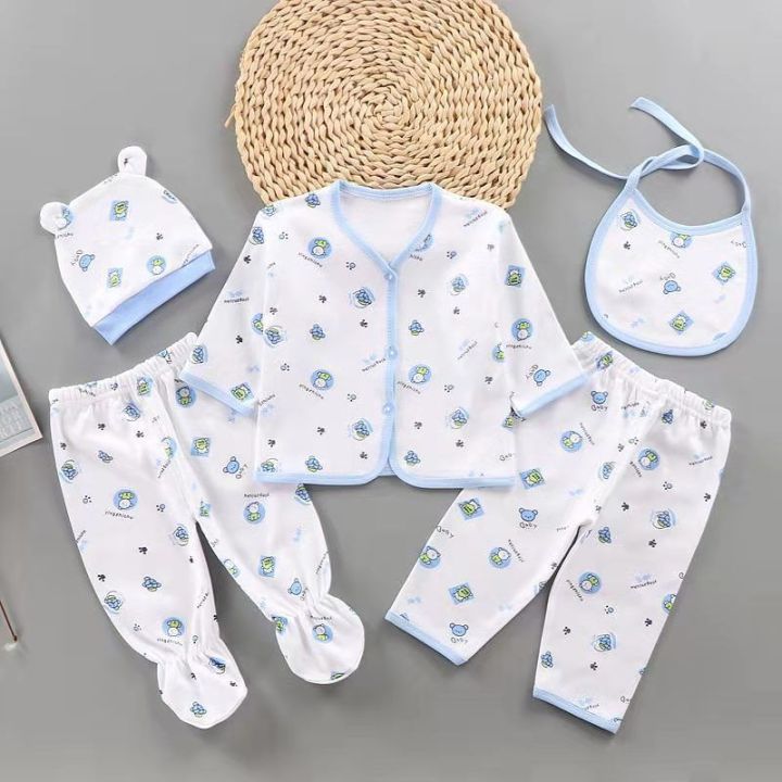 Newborn Baby Dress - 5PCs Newborn Baby Baba Clothes | Zero Size Starter Gift Set | 0-4 Month Kids Dress Up Set | New Born Baby Clothing Suit - SOFT CROWN DRESS
