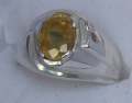 Brilliant Yellow Pukhraj Silver ring for Men and Women great Luster. 