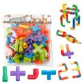 Colorful Creative Pipe Puzzle Building Blocks for Kids - STEM Educational Play, DIY Construction, and Assembly Game - Multicolor Pipe Blocks Set with Wheels. 