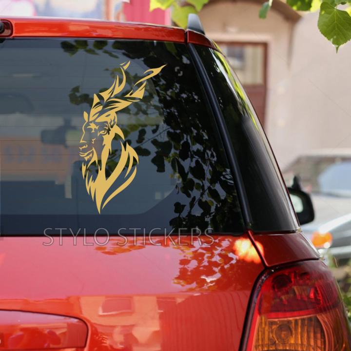 Markhor Sticker For Car Back Mirror Color Golden Size 12x10 Inch Daraz.pk