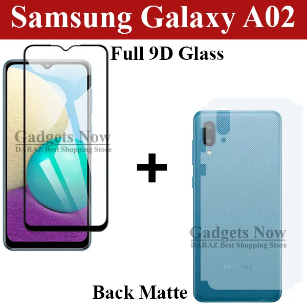 Combo%20Deal%20Samsung%20Galaxy%20A02%20Glass%20Protector%20Curved%209D%20Glass%20Full%20Screen%20Edge%20To%20Edge%20And%20Matte%20Back%20Protector%20Carbon%20Soft%20Skin%20Sheet%20-%20Image%204