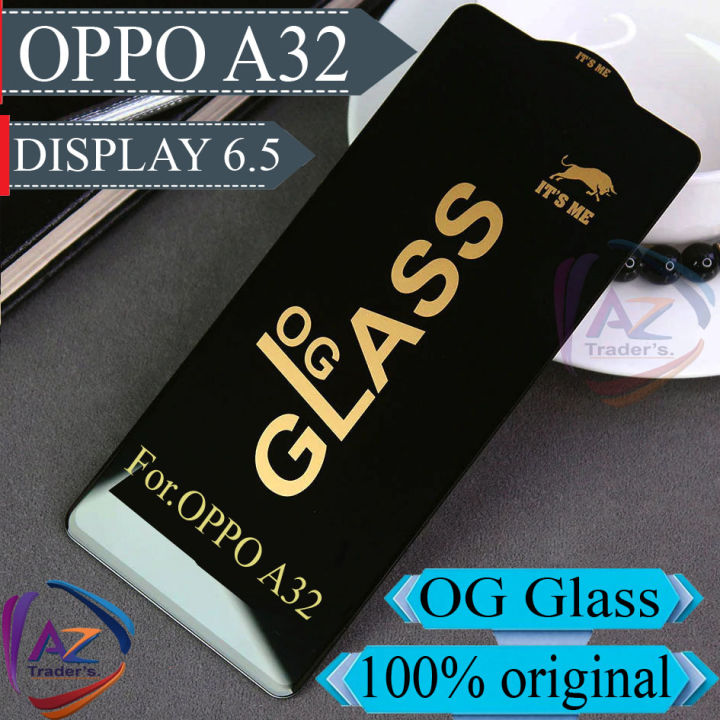 oppo A32 Glass OG Gorilla HD+ Glass Protector For oppo A32 OG Glass Full Edge to Edge Tempered Screen Protector Premium Quality