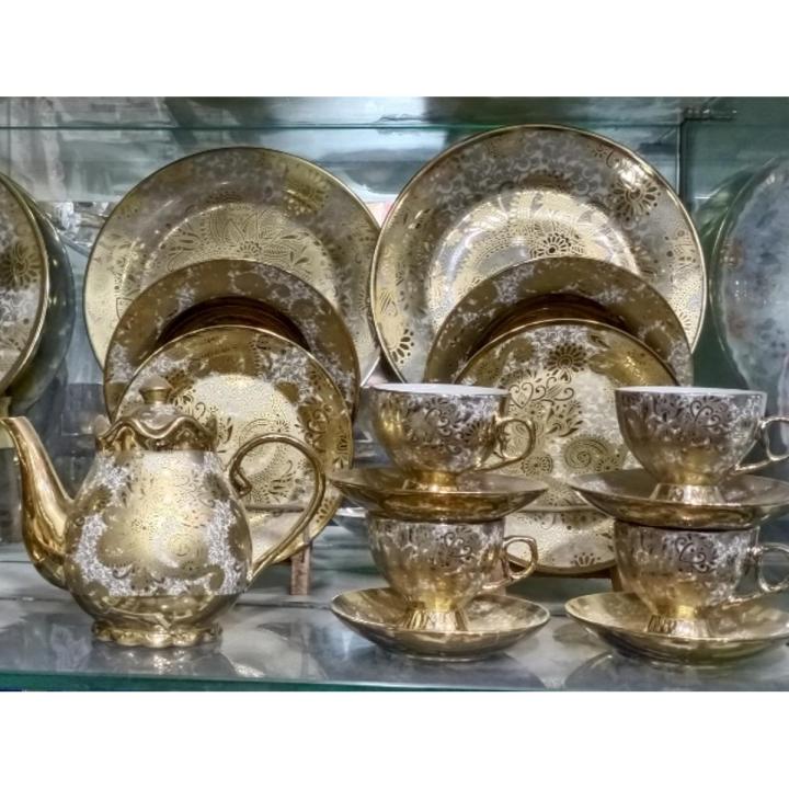 Imported Cheni Dinner set - 75 pieces Full Gold Chenni Dinner set