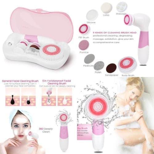 9 in 1 Electric Facial Massager Brush Waterproof Facial Cleansing Brush Body and Face Skin Cleansing for Deep Cleansing Gentle Exfoliating and Removing Blackhead CNAIER 100% Orignal Product