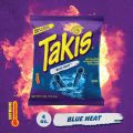 Chips| Takis Blue Heat Rolled Tortilla Chips, Hot Chili Pepper Artificially Flavored|113.4g. 