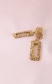 Open Rectangle Textured Drop Earrings. 