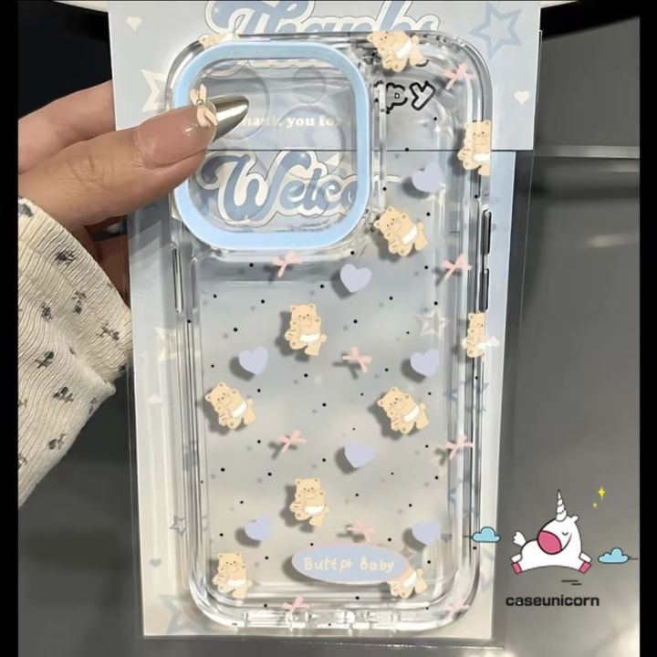 For Infinix Smart 8 7 5 6 Pro Plus 8HD Hot 12 30i 40i 10 30 11 8 9 Play Tecno Spark 10C GO 20C 20 10 Pro Note 30 40 Pro 12 G96 Camon 20 Cartoon Puppy Cute Love Butter Bear Bow Case