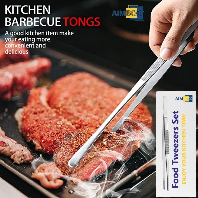 12''%20Cooking%20Tweezer%20Tongs,%202%20Pcs%20Stainless%20Steel%20Food%20Tweezers%20Set,%20Professional%20Kitchen%20Long%20Tweezers%20for%20Cooking,Sea%20food,BBQ,Multi-use%20-%20Image%206