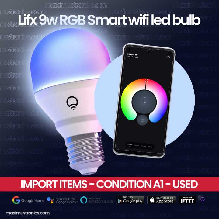 Lifx RGB Smart wifi led bulb 9 Watt 800 Lumens Temp 1500K to 9000K - high quality branded import items condition used