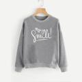 MAKE ME SMILE Round Neck Full Sleeves Sweatshirts For Both Girls/Boys. 