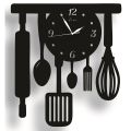 New Spoon Fork Style Kitchen 3D Wooden Wall Clock, Kitchen Decoration Idea. 