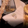 Spinning Zircon Sunflower Fidget Spinner Rings for Women Crystal Anxiety Rings Rotatable Rings Adjustable Calming Worry Ring. 