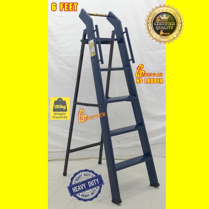 Hs Ladder 5 Step Folding Ladder Non-slip Platform Stool Heavy Duty Ladder Folding Portable Ladder 6 Feet