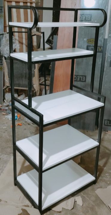 5%20Tier%20Kitchen%20Rack%20Wooden%20Storage%20Stand%20with%20Black%20Iron%20Frame,%20Microwave%20Oven%20Shelf,%2024%20x%2016%20x%2060%20inches%20-%20Image%202