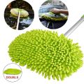 2 in 1 Car Wash Mop Mitt with Long Handle, Chenille Microfiber Car Wash Dust Brush Extension Pole 24-46In, Scratch Cleaning Tool. 
