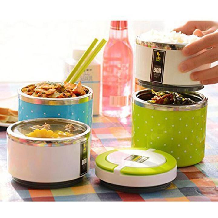 2 Layer Lunch Box Stainless Steel Tiffin Hot Box For office school