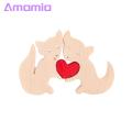 Wooden Family Puzzle Handcrafted Wooden Animal Puzzle Perfect Gift for Christmas Birthdays Special Occasions Fox Rabbit Cat Horse Design Unique Ornament for Home Decor Mother Day Wooden Ornament. 