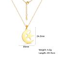 Gold Crescent Moon & Star Necklace for Women – Islamic Pendant Chain, Stainless Steel Jewelry for Girls. 