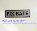 FIX RATE Plate (18cm x 5cm) Aluminium Sign Plate (Mirror OR Glass Mountable Name Plate) - 1 Piece. 